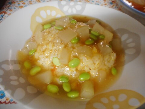 冬瓜と枝豆のあんかけチャーハン